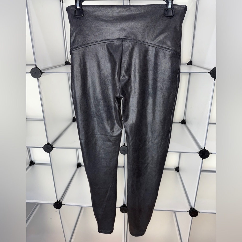 SPANX Women's Shaping Faux Leather Leggings Black Size XL - Picture 10 of 12